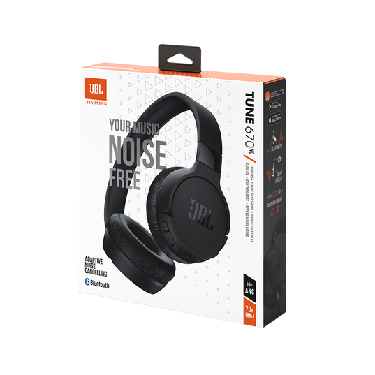 JBL Tune 670NC - Black - Adaptive Noise Cancelling Wireless On-Ear Headphones - Detailshot 10